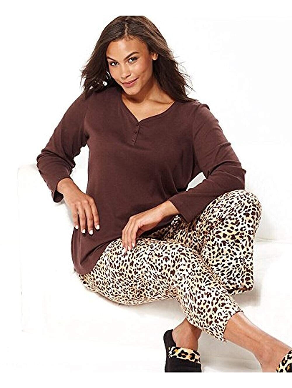 Charter Club Womens Holiday Lane Flannel Mix It Up Pajama 2 Piece Set Size L